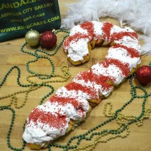 Medium Candy Cane King Cake - Randazzo’s Camellia City Bakery