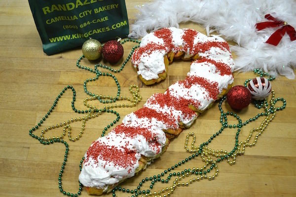 Medium Candy Cane King Cake - Randazzo’s Camellia City Bakery