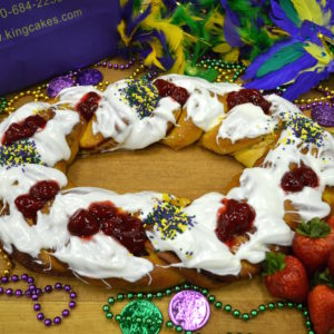 Small Strawberry King Cake - Randazzo’s Camellia City Bakery