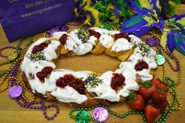 Small Strawberry King Cake - Randazzo’s Camellia City Bakery